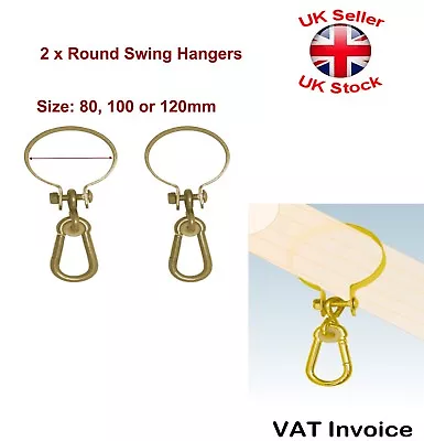 2 X ROUND SWING HOOK HANGER Climbing Frame Beam Galvanised 80/100/120mm • £10.97