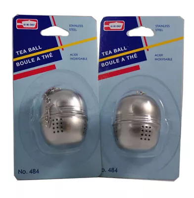 Tea Balls Stainless Steel Infuser Metal Leaf Strainer Dunking Filer Lot Of 2 • $9.99
