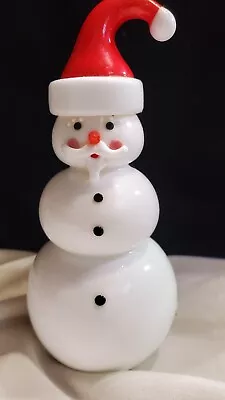 Vitrix Art Glass Lamp Work Snowman Glass Signed 2012 • $10