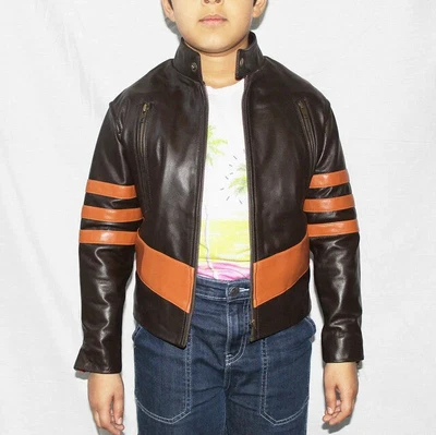 $119.95 • Buy Boys Leather Jacket Brown Inspired By X-Men Wolverine