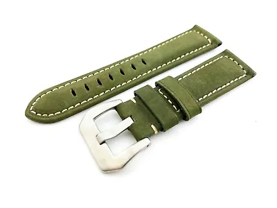 Green Genuine Leather Strap Band Fit PANERAI OFFICINE Watches 20 22 24 26mm Pins • £18.50