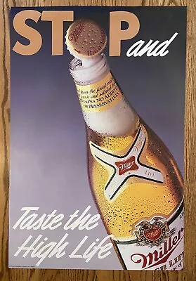 Miller High Life Beer Poster Sign Stop And Taste The High Life NEW • $8.97