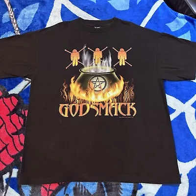 Vintage 2000s Giant Tag Godsmack Voodoo Tour Heavy Metal Rock Band T-Shirt Sz XL • $57.63