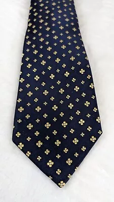 Isaia Napoli Tie Seven-Fold 7 Neiman Marcus Navy Blue Geometric  • $39.88