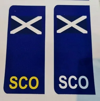 2 X Scotland Flag Number Plate Stickers European Road Trip Car Vinyl Scottish  • £2.49