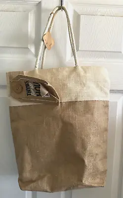 Mud Pie Burlap Tote Beach Bag • $18.94