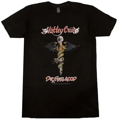 M Motley Crue Dr Feelgood Album Black Cotton Tee Medium Band T-shirt 80's NEW • $19