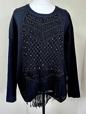 SASS & BIDE Shaka & The Dreamweaver Knit Macrame Jumper Top Size L AU 12-14 • $120