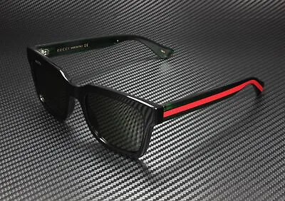 GUCCI GG0001S 002 Rectangular Square Black Green 52 Mm Men's Sunglasses • $167.98