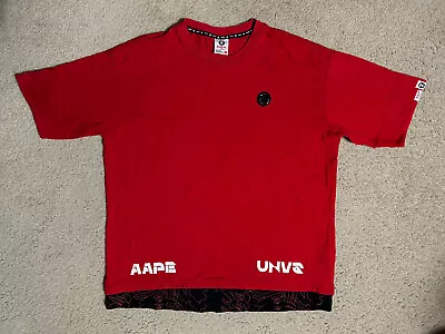 A Bathing Ape BAPE AAPE UNVS UNIVERSE Logo Men's T-Shirt Size XL • $42.95