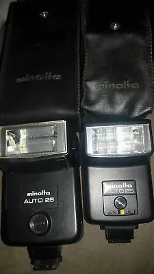 Lot Of 2 Vintage Minolta Auto 28 Auto 25 Electronic Flash Camera Parts • $19.99