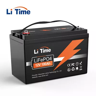 Litime 12V 100Ah LiFePO4 Lithium Battery 100A BMS For RV Off-grid Trolling Motor • $279.99