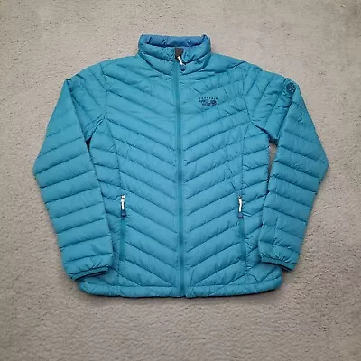 Mountain Hardwear Jacket Womens Small Blue Nitrous Down Puffer Packable Full Zip • $57.95