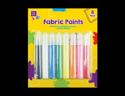 £2.99 • Buy 8 Pack Fabric Paints Pens Permanent T-shirt Assorted Colours Clothes Designs