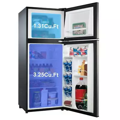 MINI FRIDGE W/ FREEZER 4.6 CU FT Refrigerator Two Door Compact Stainless Steel • $291.63