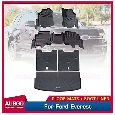 PRE-SALE AUSGO 5D Floor Mats + Cargo Mat For Ford Everest Next-Gen 2022+ 7Seat • $339.99