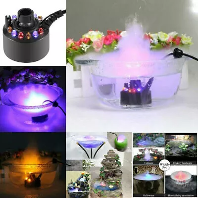 Ultrasonic Mist Maker Fogger Water Fountain Pond Atomizer 12 LED Air Humidifier • $7.51