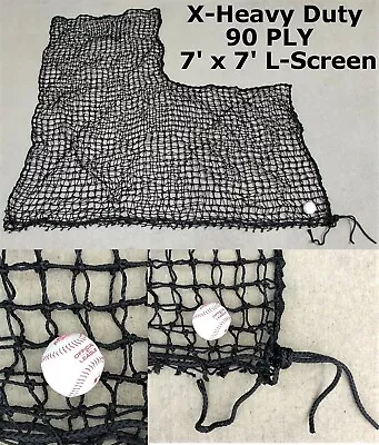 Replacement L-Screen Net 7' X 7' #60 90 PLY X Heavy Duty Pitcher L Screen • $65.90