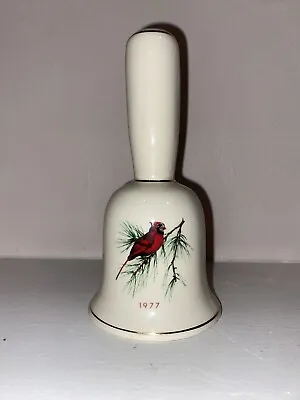 Vintage Cardinal Bell Ceramic Gold Accents Vintage 1977 Christmas • $7.95