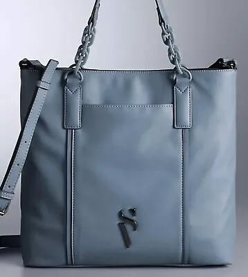 Simply Vera Wang Raddix Tote Handbag Purse -Mustang Blue Gray • $40