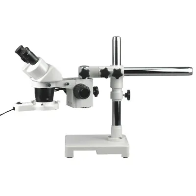 AmScope 5X-10X-15X-30X Stereo Microscope On Single-Arm Boom  With Ring Light • $355.99