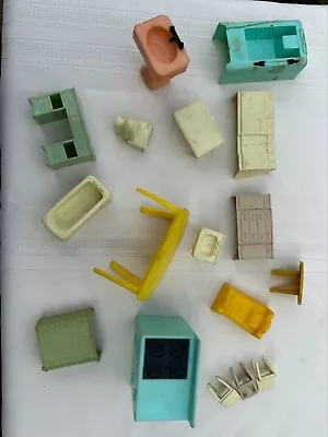 Vintage Lot Plastic Dollhouse Furniture Miniatures • $0.99