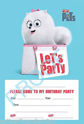 SECRET LIFE OF PETS Pack Of 10 Kids Children Birthday Party INVITATIONS • £3.99