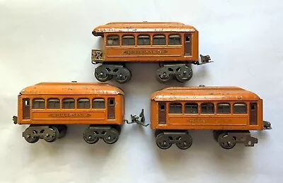 O Gauge Train Lionel 3 Prewar Orange Passenger Cars 2 Pullman 1 Observation • $49.99
