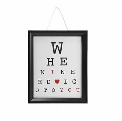 HANGING EYE TEST FRAME I LOVE YOU Valentines Day GF BF Wife Gift NEW PM737066 UK • £3.52
