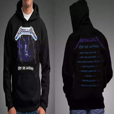 Metallica Ride The Lightning Black Hoodie Front And Back Print Men's • $24.29