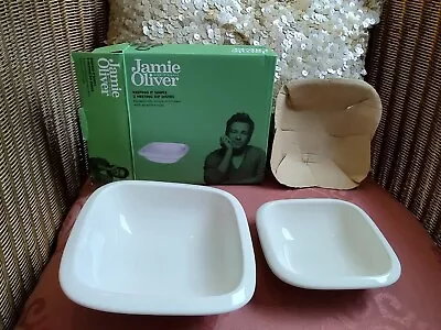 Churchill Jamie Oliver Keeping It Simple White Nesting Dip Bowls X2 New In Box • £12