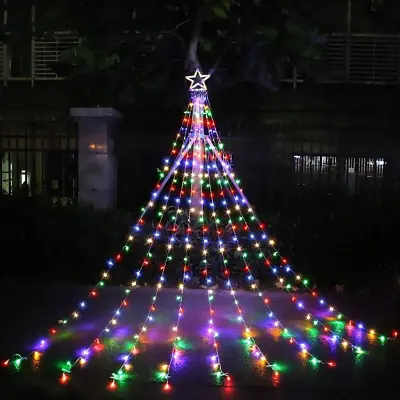 Christmas Decorations Outdoor Lights11.5 Ft 317 LED Star Christmas Tree Lights • $37.49