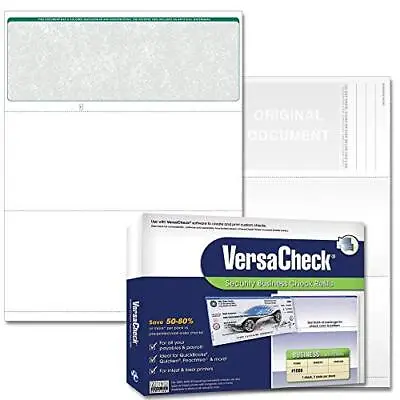 VersaCheck Secure Checks - 250 Blank Business Voucher Checks - Green Classic ... • $32.03