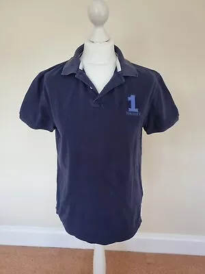 HACKETT Polo Shirt Mens S No 1  Blue Cotton Classic Fit Authentic • £4
