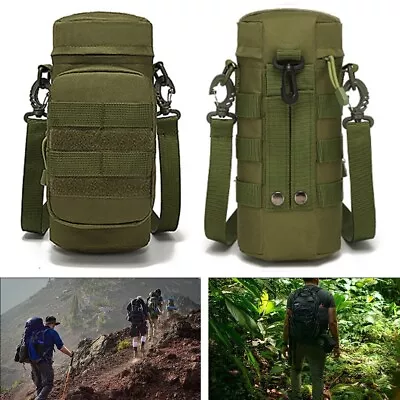 Tactical Molle Water Bottle Pouch Bag Kettle Holder Camping Hiking W/ Strap US • $12.96