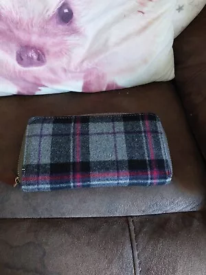 Ladies BNWOT  Classy Bags  Grid Grey Tartan Envelope Wallet • £10