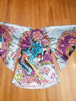 Ed Hardy Y2K Mini Dress Kimono Dress Shirt Vintage RARE M • $87