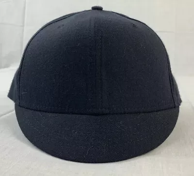 Vintage New Era Fitted Hat Umpire Short Brim Cap Navy Size 7 Made In USA Basebal • $24.99