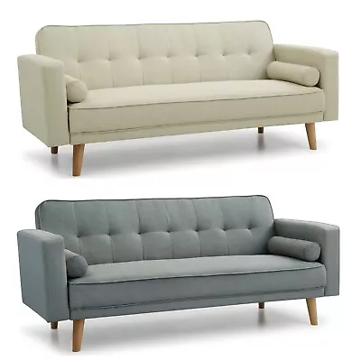 3 Seater Sofa Bed Fabric New Foam Wood Legs 2 Cushions Living Room Furniture • £255