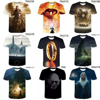 Cosplay The Lord Of The Rings The Hobbit Gandalf 3D T-Shirts Mens Sports Top Tee • £10.20