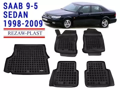 Floor Mats Trunk Liner Set For SAAB 9-5 Sedan 1998-2009 Weather Rubber Tray Odor • $194.99