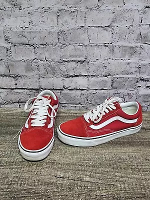 Vans Women’s Red Suede Sneakers Lace Up Size 8  • £38.57