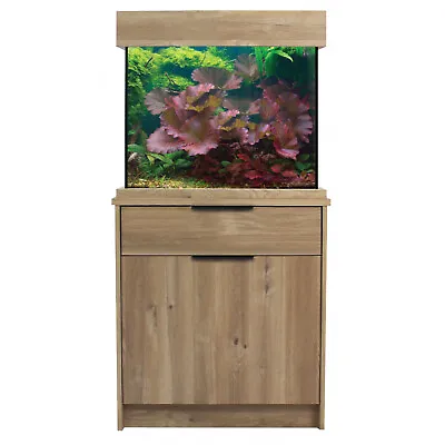 Nash Oak Aquariums Aqua One Oak Style Fish Tank With Cabinet 63cm 110L • £439.99
