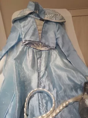 Frozen 2 Elsa Dressing Up Costume With Shoes And Hairband Size 7-8 • £7.99