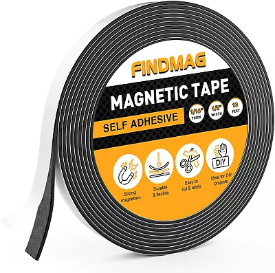 Magnetic Tape 10 Feet Flexible Magnetic Strip With Strong Self Adhesive Magnet T • $8.99