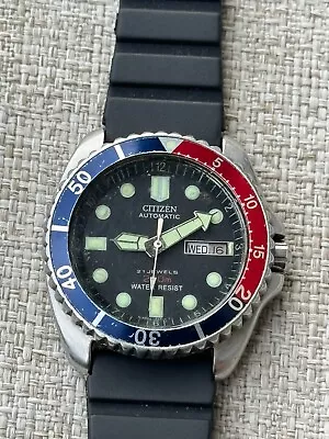 Vintage Citizen GN-4-S Pepsi Divers Watch With 8200A Movement Fully Working • $69