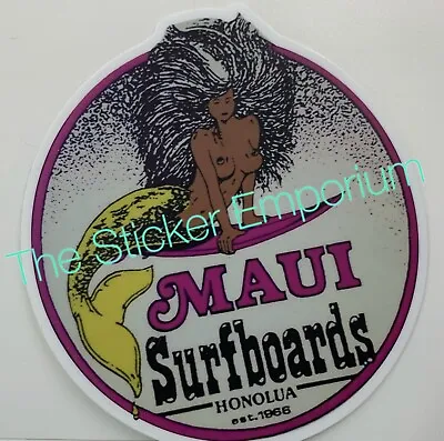 Vintage Maui ￼Surfboards ￼Honolua Bay Sticker Surfing Mermaid Hawaii Surf Decal • $8.95