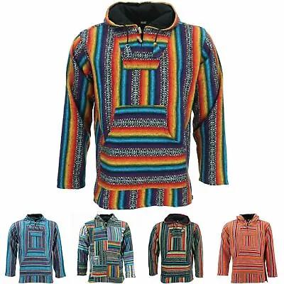 £24.90 • Buy Hoodie Jumper Baja Jerga Drug Rug Hoody Hooded Rainbow Brushed Jacket