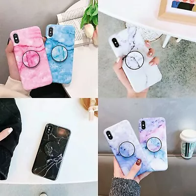$9.99 • Buy Marble Soft TPU Case With Holder Phone Cover For IPhone 12 11 XR 7 8 SE2 XS MAX