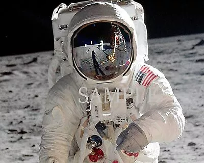 NASA ASTRONAUT BUZZ ALDRIN ON THE MOON - APOLLO 11 Photo (163-j) • $11.97